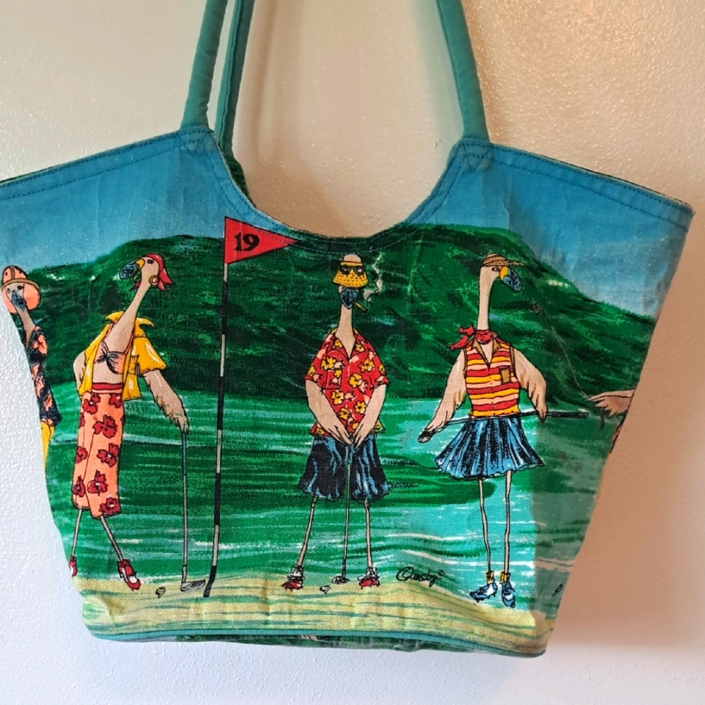 Sun N Sand Ousby Golfing Birds Tote Bag